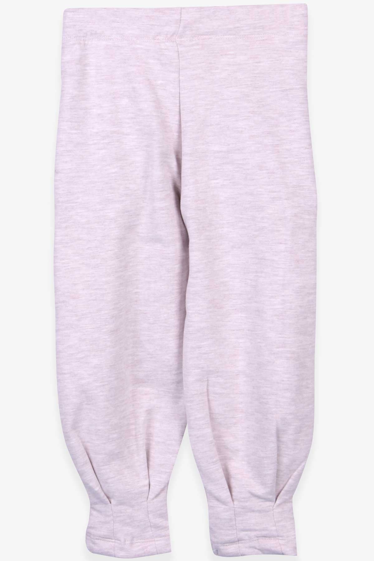 Breeze Kız Çocuk Tayt Pantolon Basic Cepli Bej Melanj (3-8 Yaş)