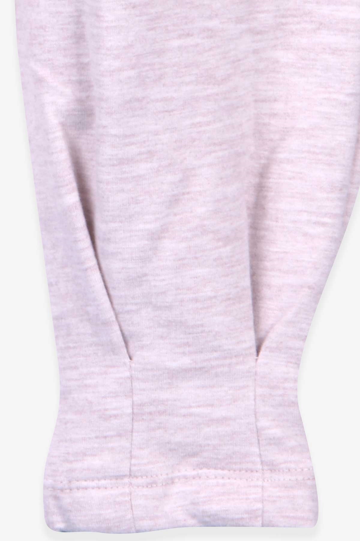 Breeze Kız Çocuk Tayt Pantolon Basic Cepli Bej Melanj (3-8 Yaş)
