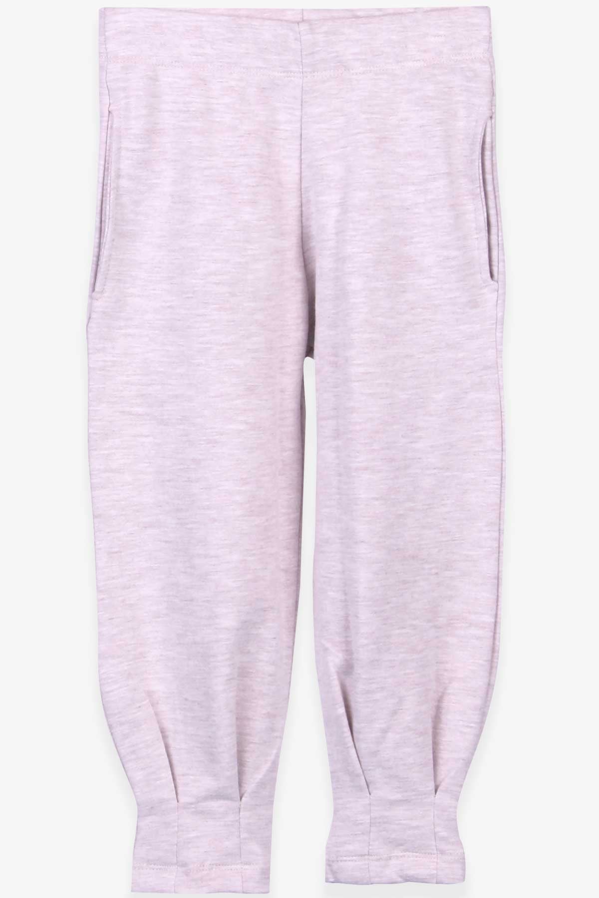 Breeze Kız Çocuk Tayt Pantolon Basic Cepli Bej Melanj (3-8 Yaş)