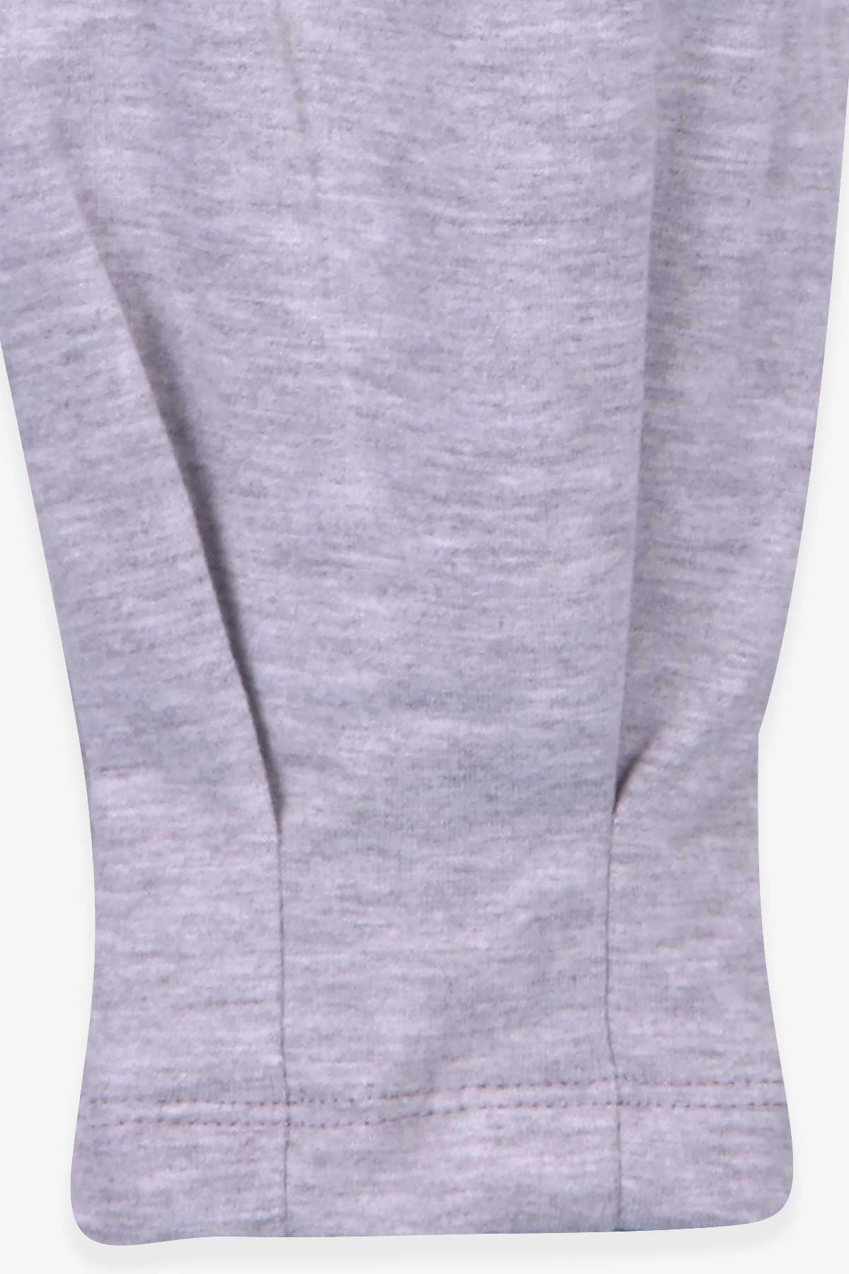 Breeze Kız Çocuk Tayt Pantolon Basic Cepli Gri Melanj (3-8 Yaş)