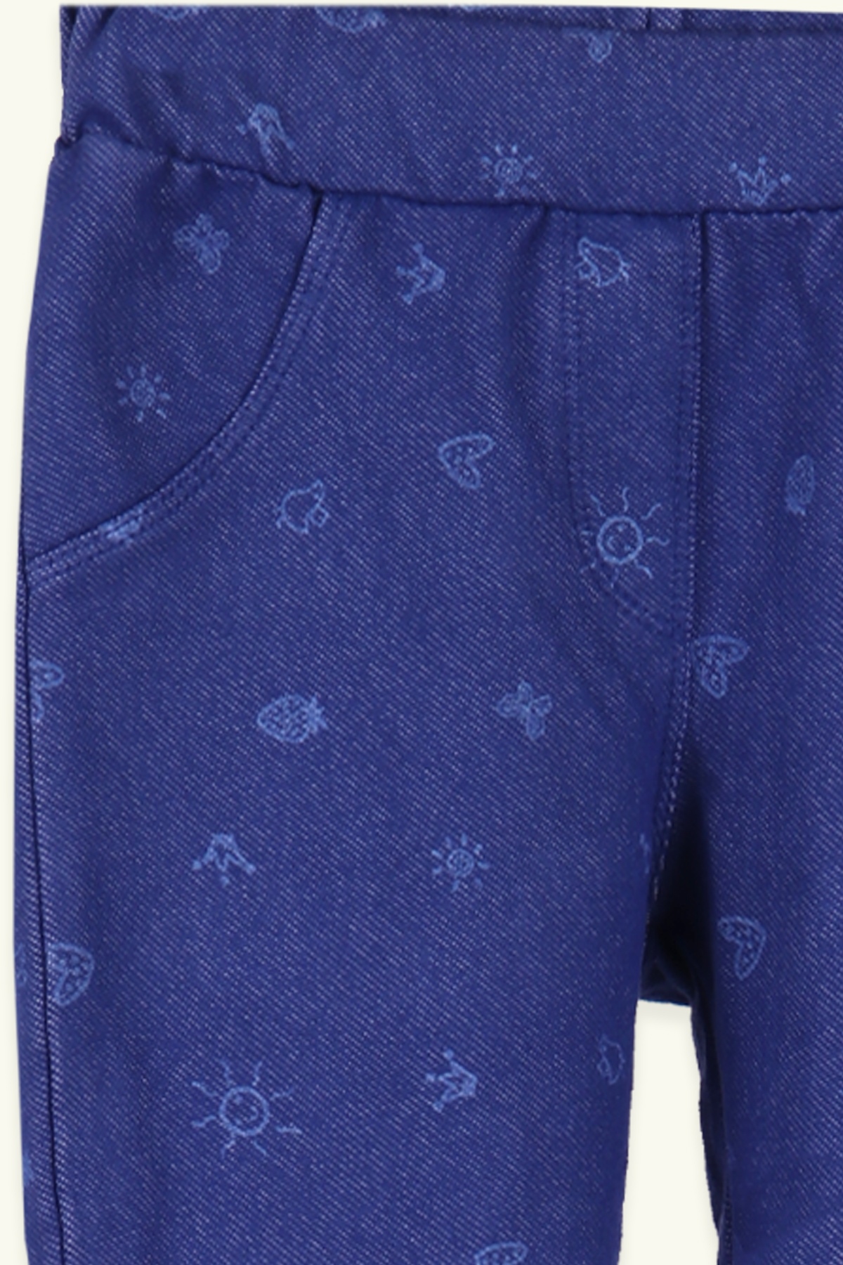 Breeze Kız Çocuk Tayt Pantolon Cep Desenli Mavi (1-9 Yaş)