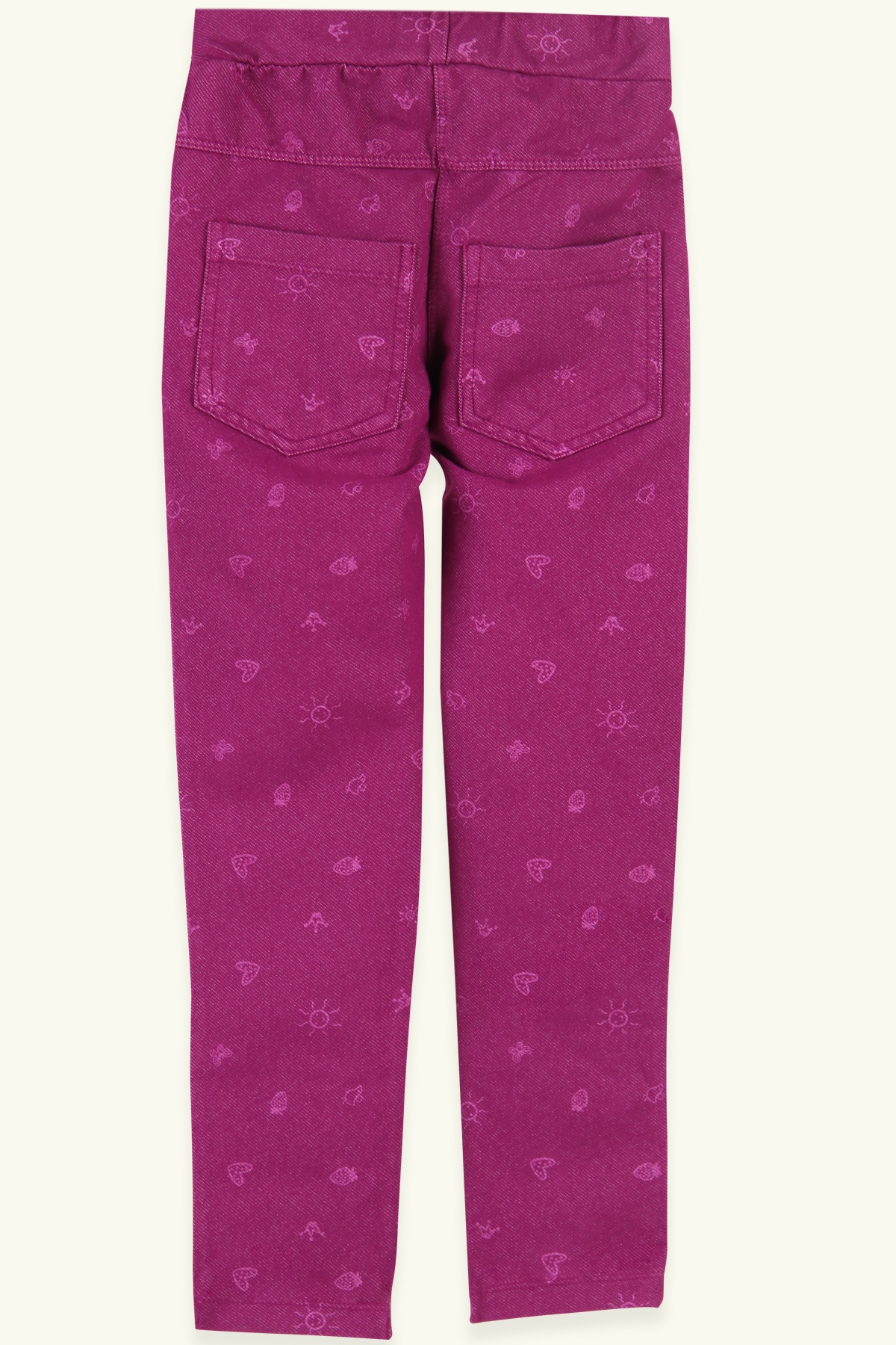 Breeze Kız Çocuk Tayt Pantolon Cep Desenli Mor (1-9 Yaş)