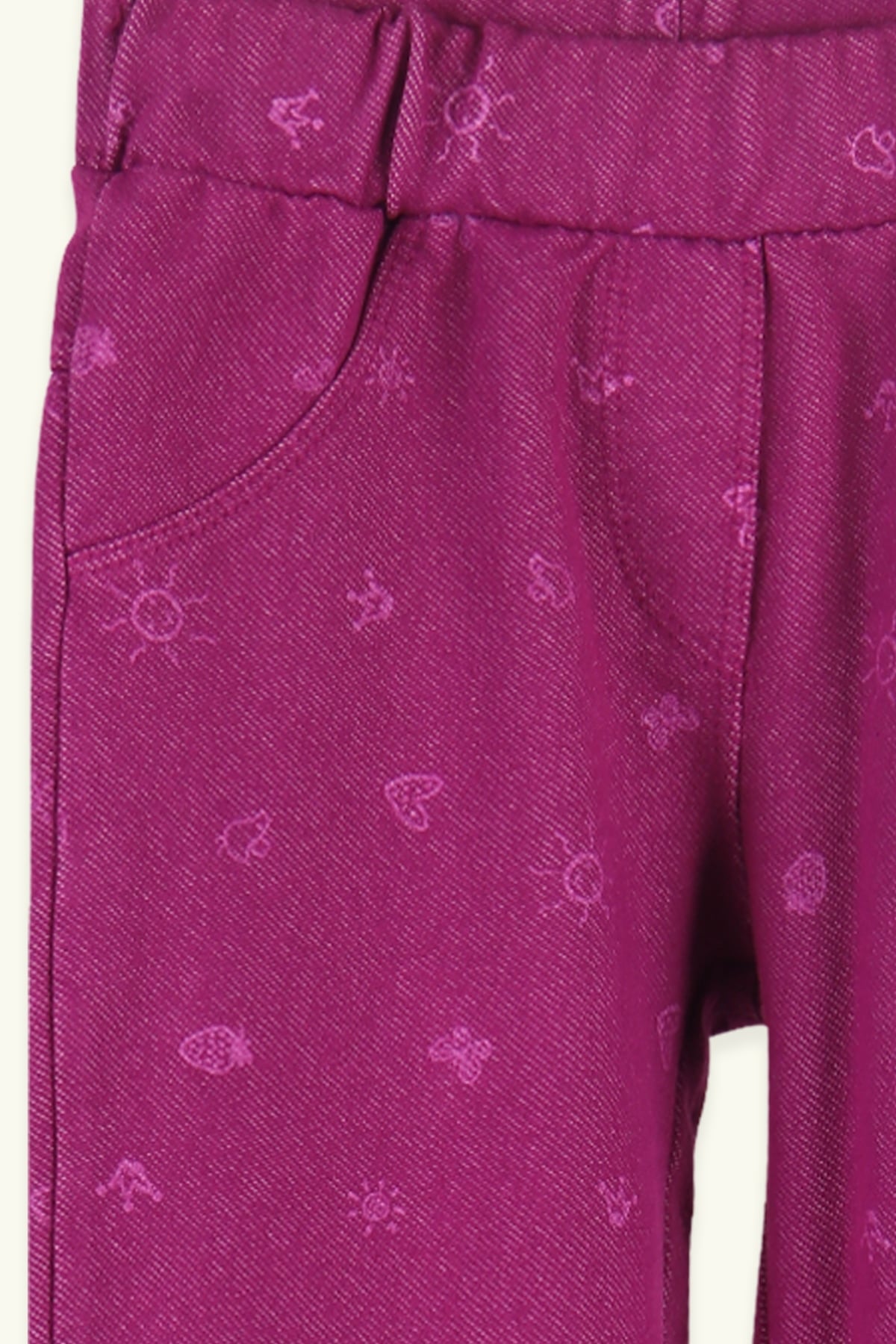 Breeze Kız Çocuk Tayt Pantolon Cep Desenli Mor (1-9 Yaş)