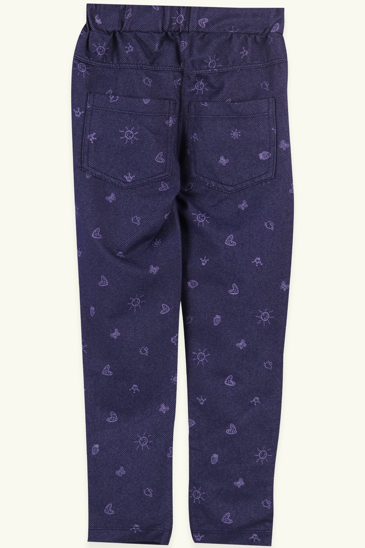 Breeze Kız Çocuk Tayt Pantolon Cep Desenli Lacivert (1-6 Yaş)