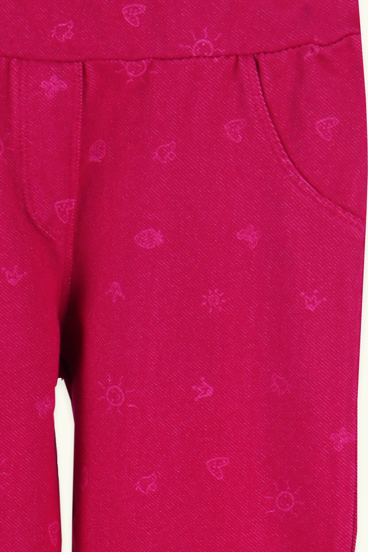 Breeze Kız Çocuk Tayt Pantolon Cep Desenli Fuşya (1-9 Yaş)