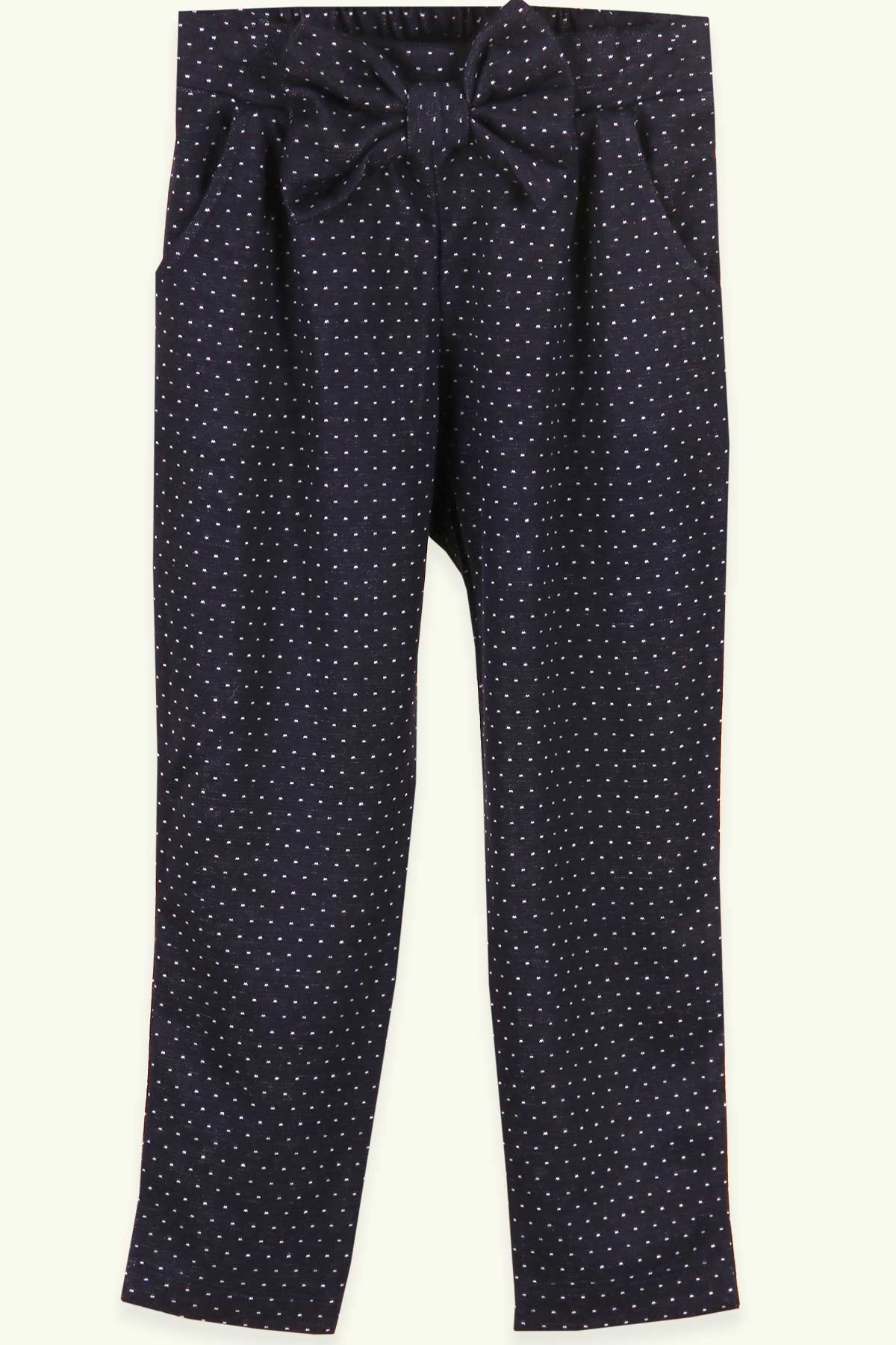Breeze Kız Çocuk Tayt Pantolon Desenli Lacivert (5-10 Yaş)