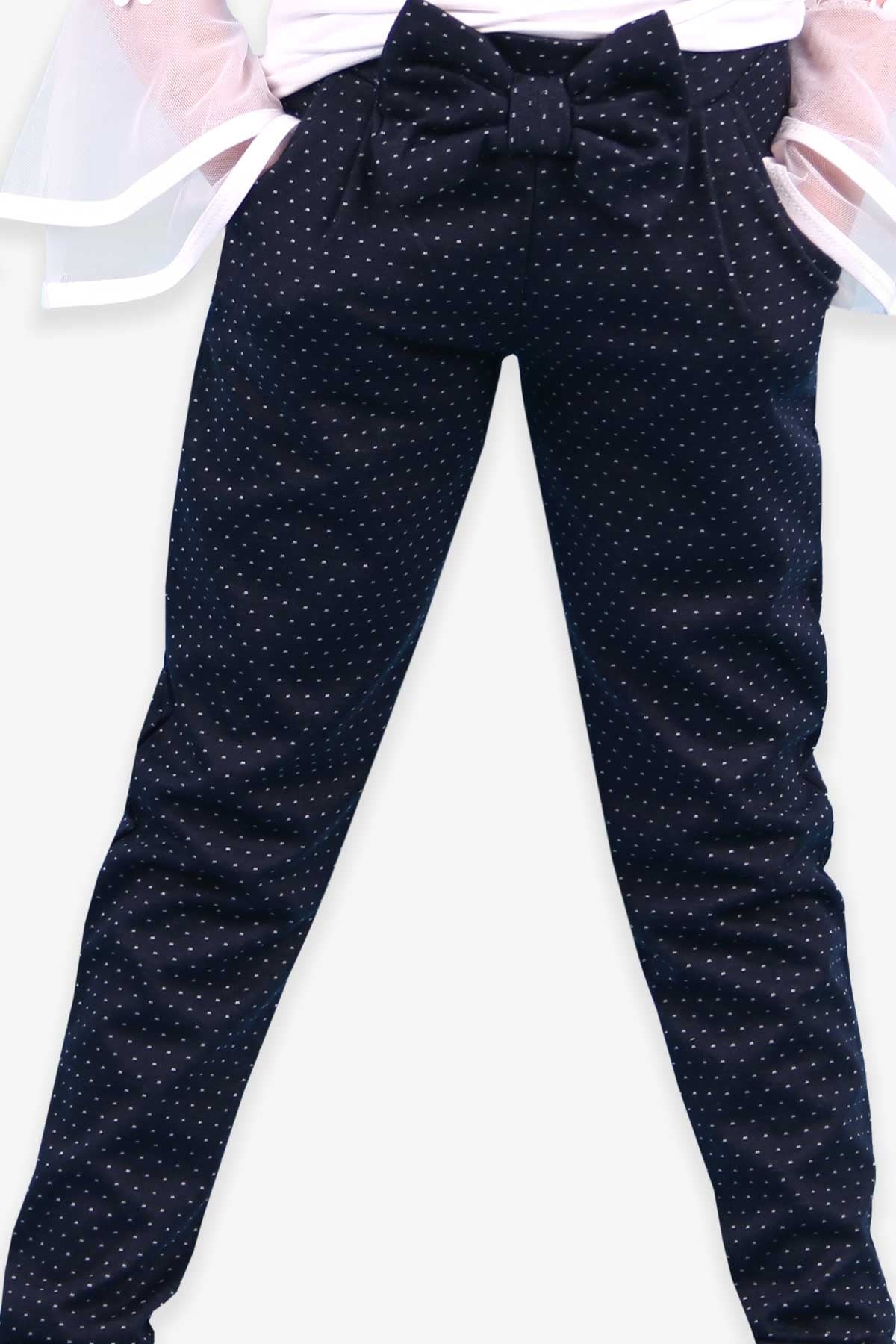 Breeze Kız Çocuk Tayt Pantolon Desenli Lacivert (5-10 Yaş)