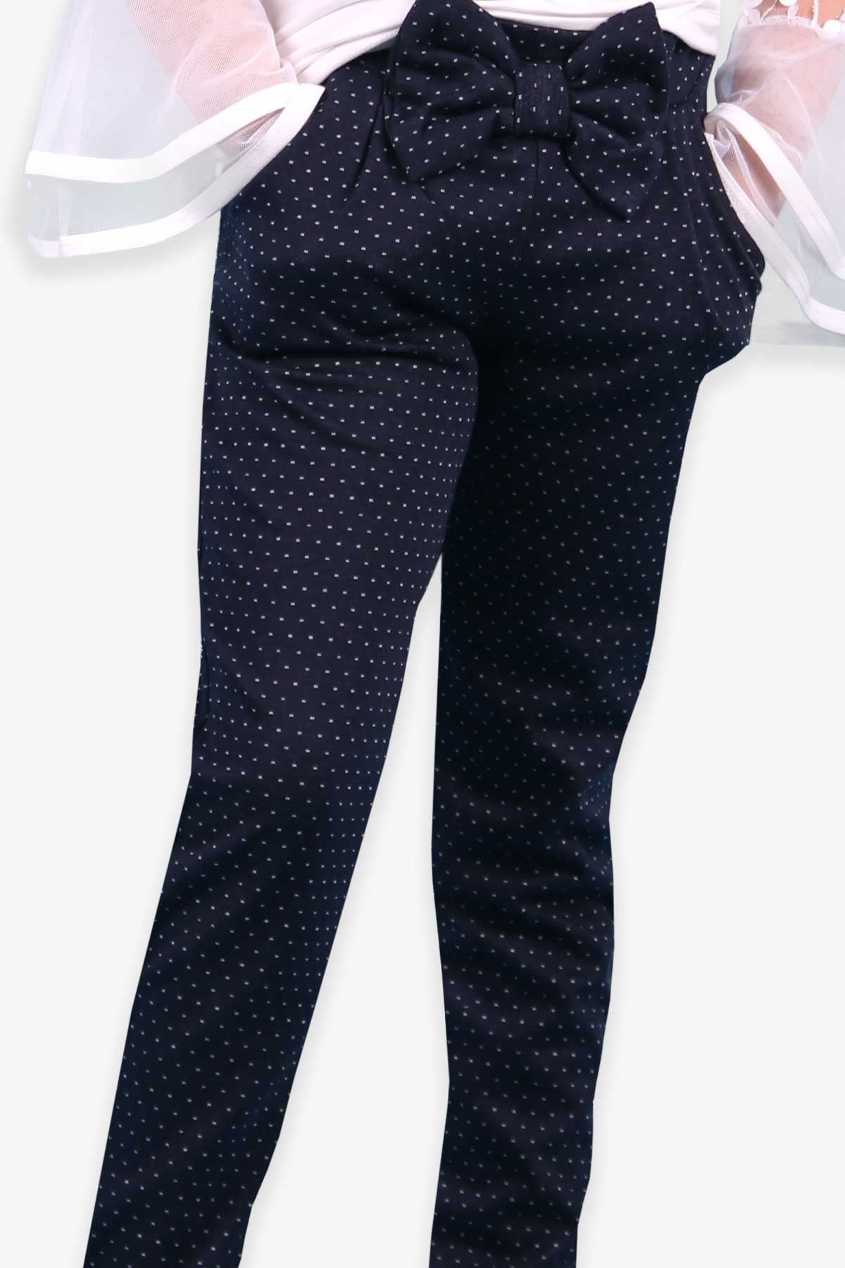 Breeze Kız Çocuk Tayt Pantolon Desenli Lacivert (5-10 Yaş)