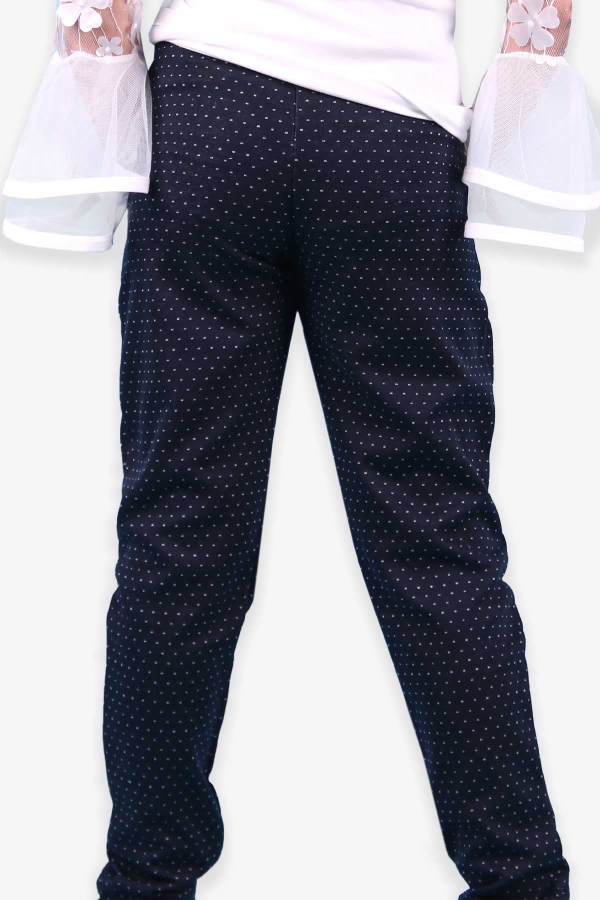 Breeze Kız Çocuk Tayt Pantolon Desenli Lacivert (5-10 Yaş)