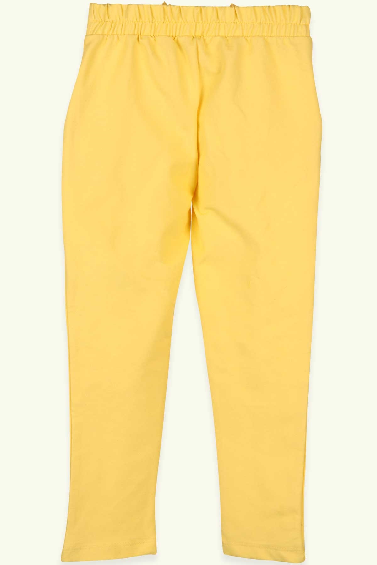 Breeze Kız Çocuk Tayt Pantolon Fiyonklu Cepli Sarı (5-10 Yaş)