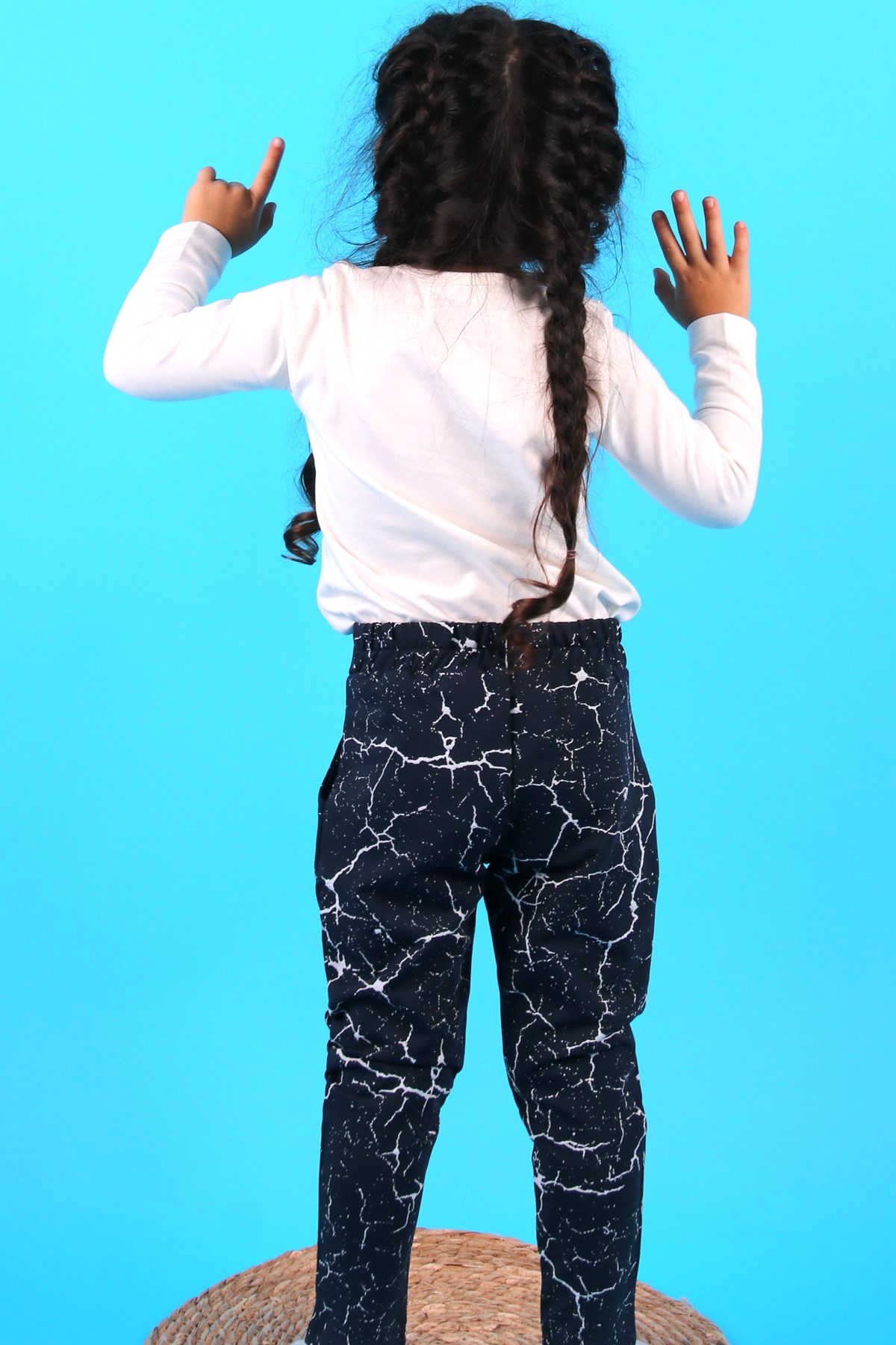 Breeze Kız Çocuk Tayt Pantolon Fiyonklu Lacivert (3-8 Yaş)