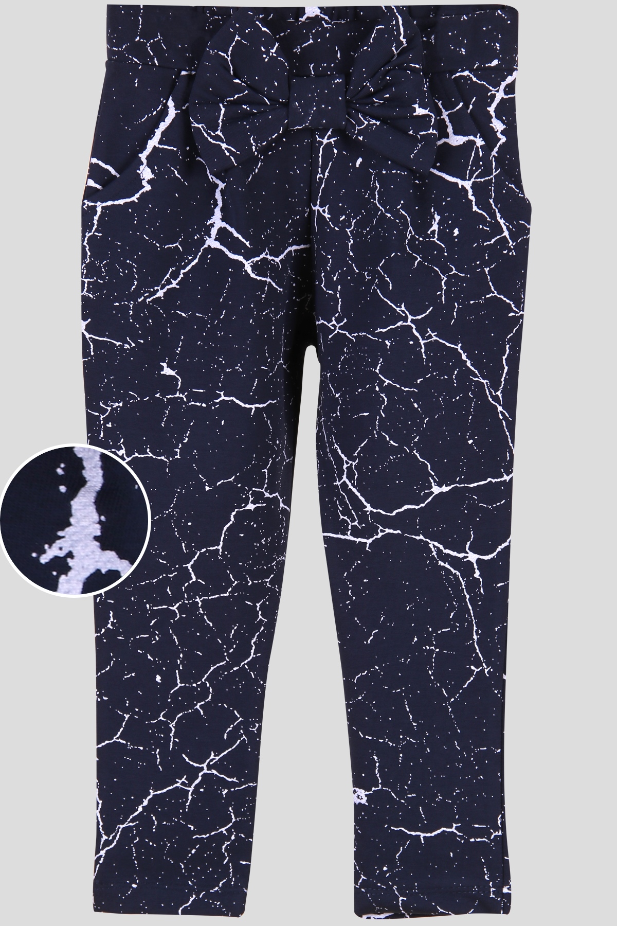 Breeze Kız Çocuk Tayt Pantolon Fiyonklu Lacivert (3-8 Yaş)