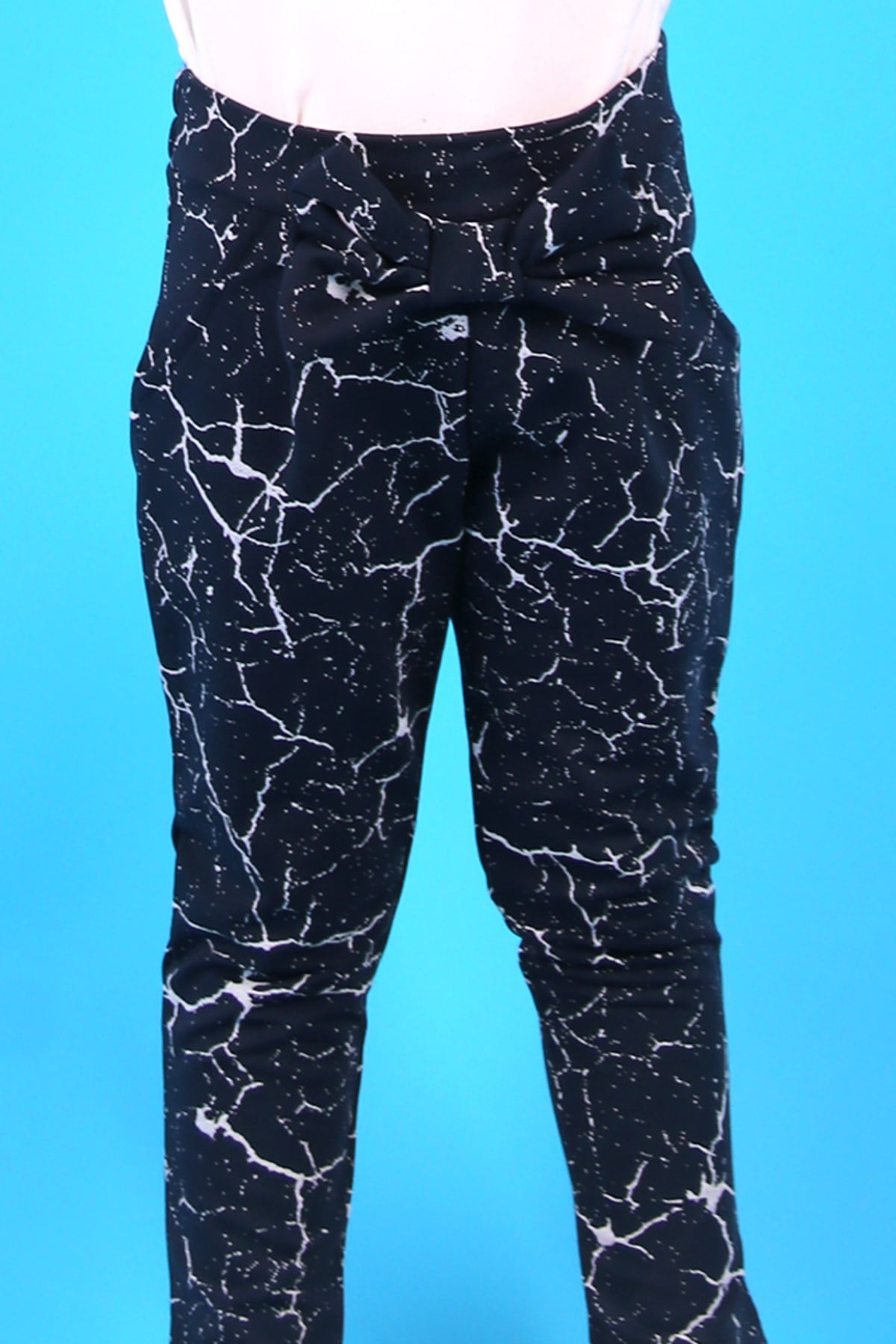 Breeze Kız Çocuk Tayt Pantolon Fiyonklu Lacivert (3-8 Yaş)
