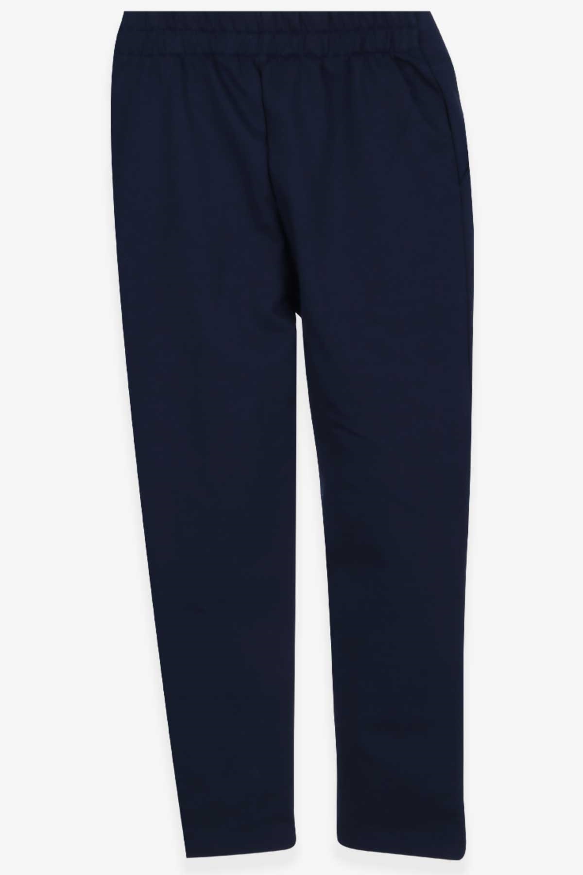 Breeze Kız Çocuk Tayt Pantolon Pileli Beli Lastikli Lacivert (8-14 Yaş)