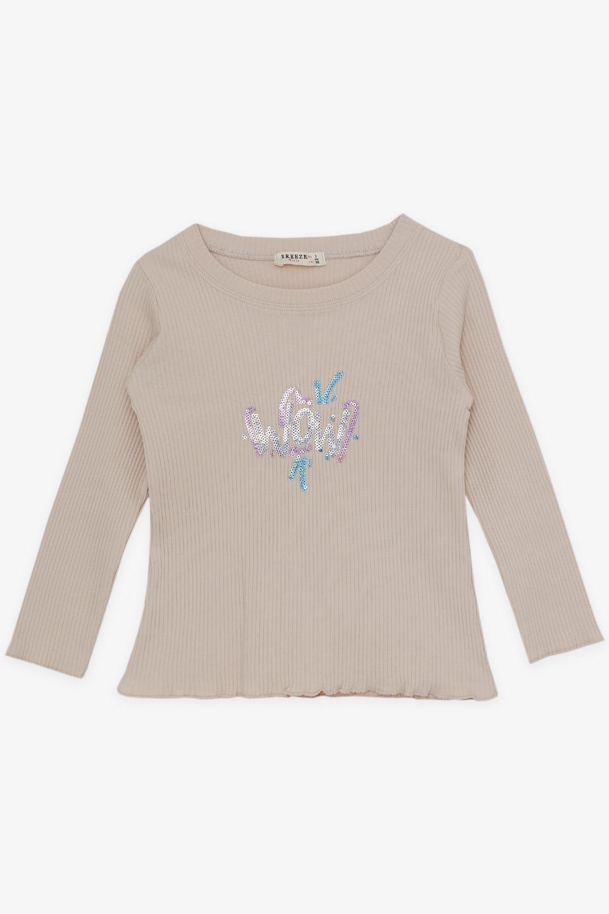 Breeze Kız Çocuk Tayt Takımı Pullu Yazı Baskılı Taş (1.5-5 Yaş)