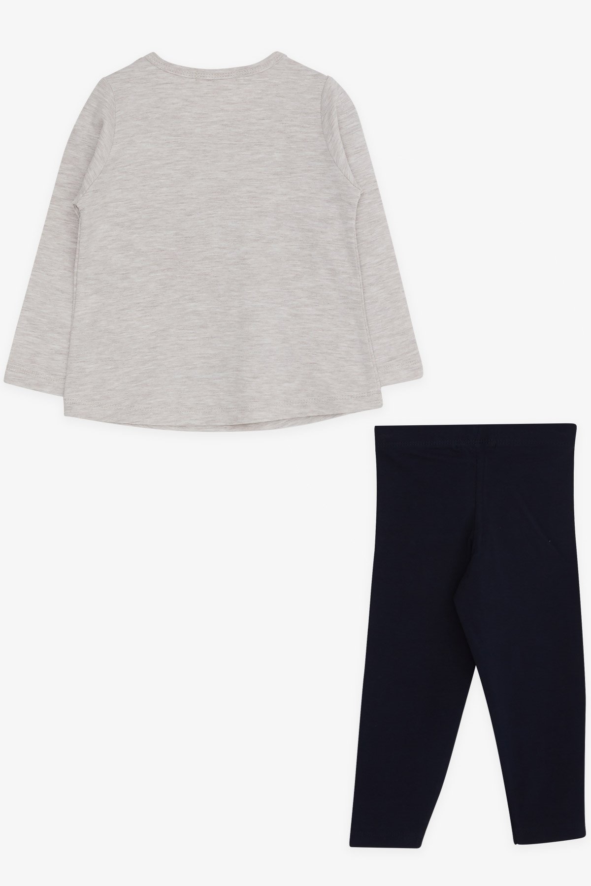 Breeze Kız Çocuk Taytlı Takım Balerin Nakışlı Bej Melanj (1.5-4 Yaş)