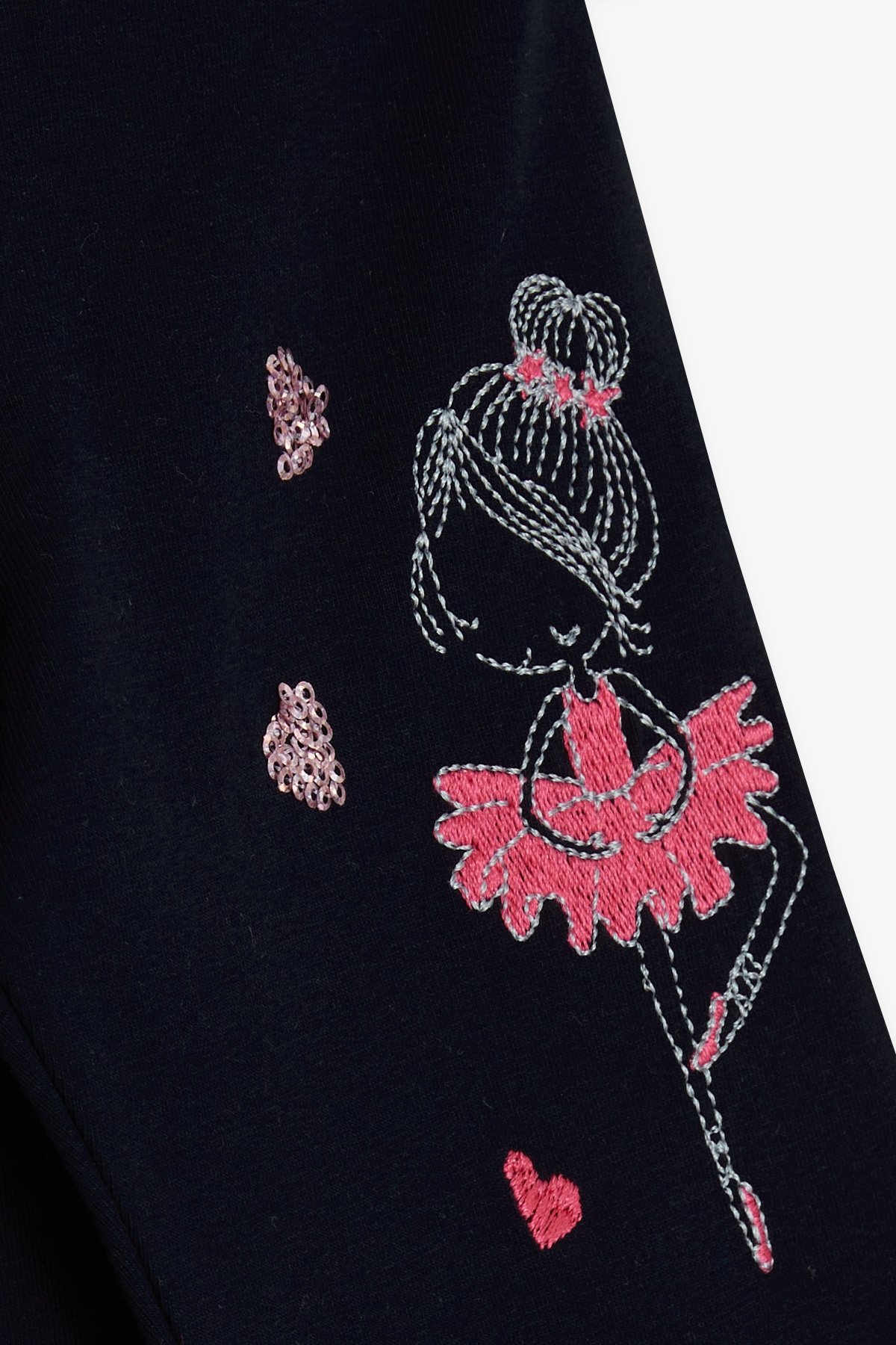 Breeze Kız Çocuk Taytlı Takım Balerin Nakışlı Bej Melanj (1.5-4 Yaş)