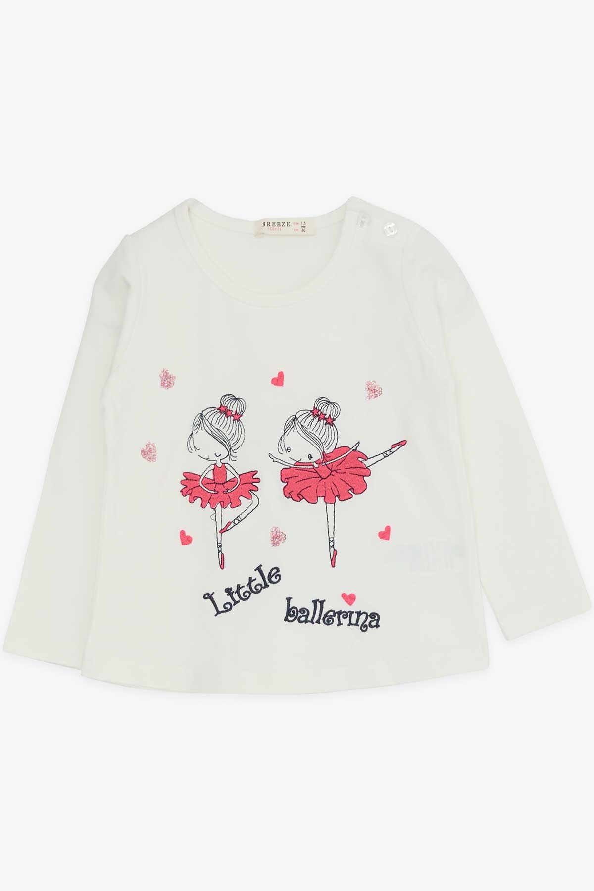 Breeze Kız Çocuk Taytlı Takım Balerin Nakışlı Ekru (1.5-5 Yaş)