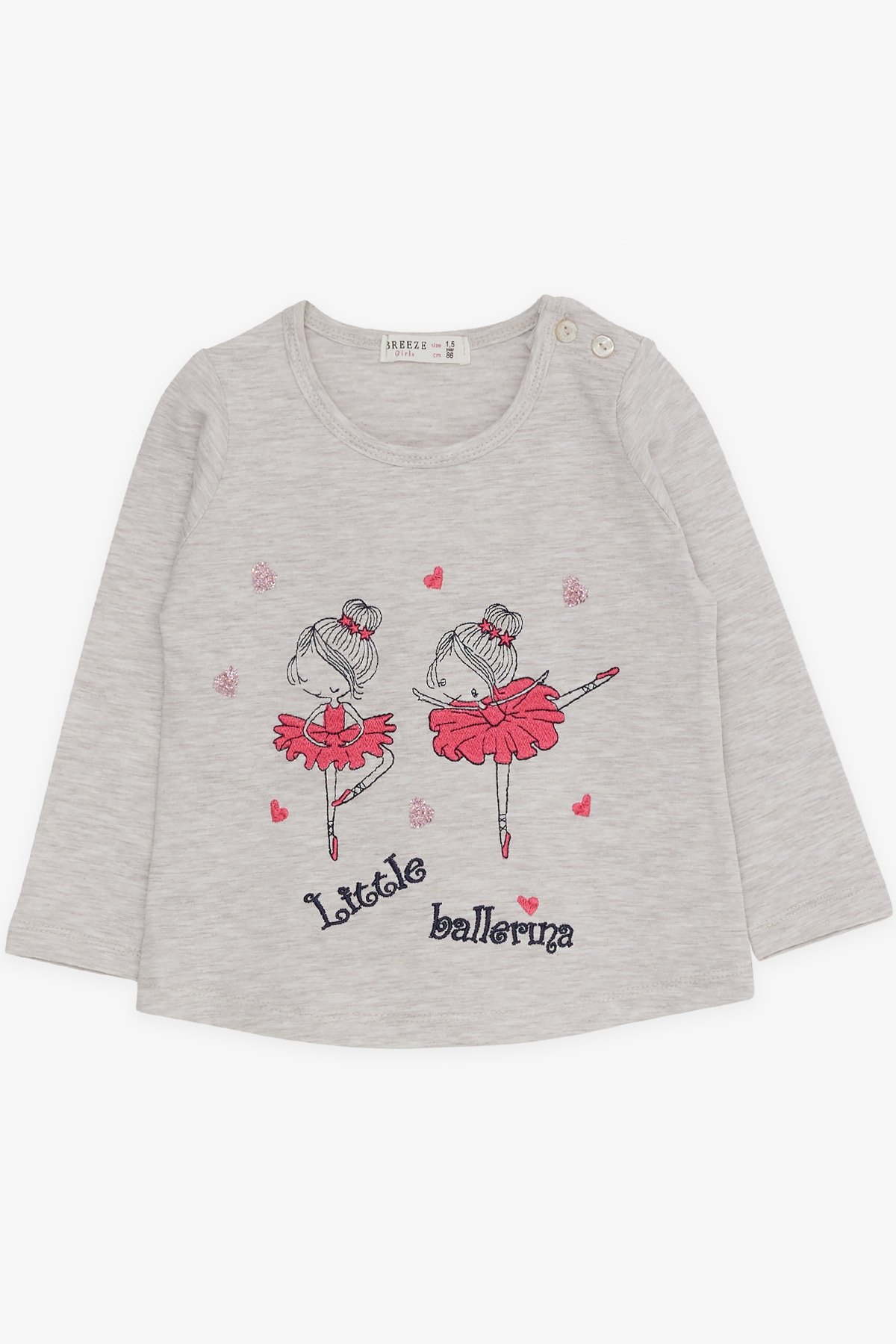 Breeze Kız Çocuk Taytlı Takım Balerin Nakışlı Bej Melanj (1.5-4 Yaş)