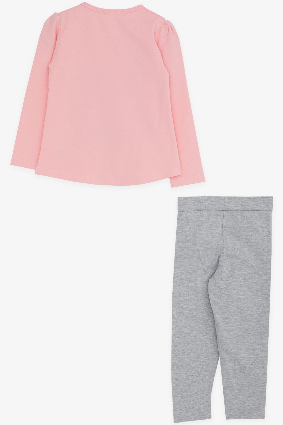 Breeze Kız Çocuk Taytlı Takım Baskılı Pullu Pudra (1.5-5 Yaş)