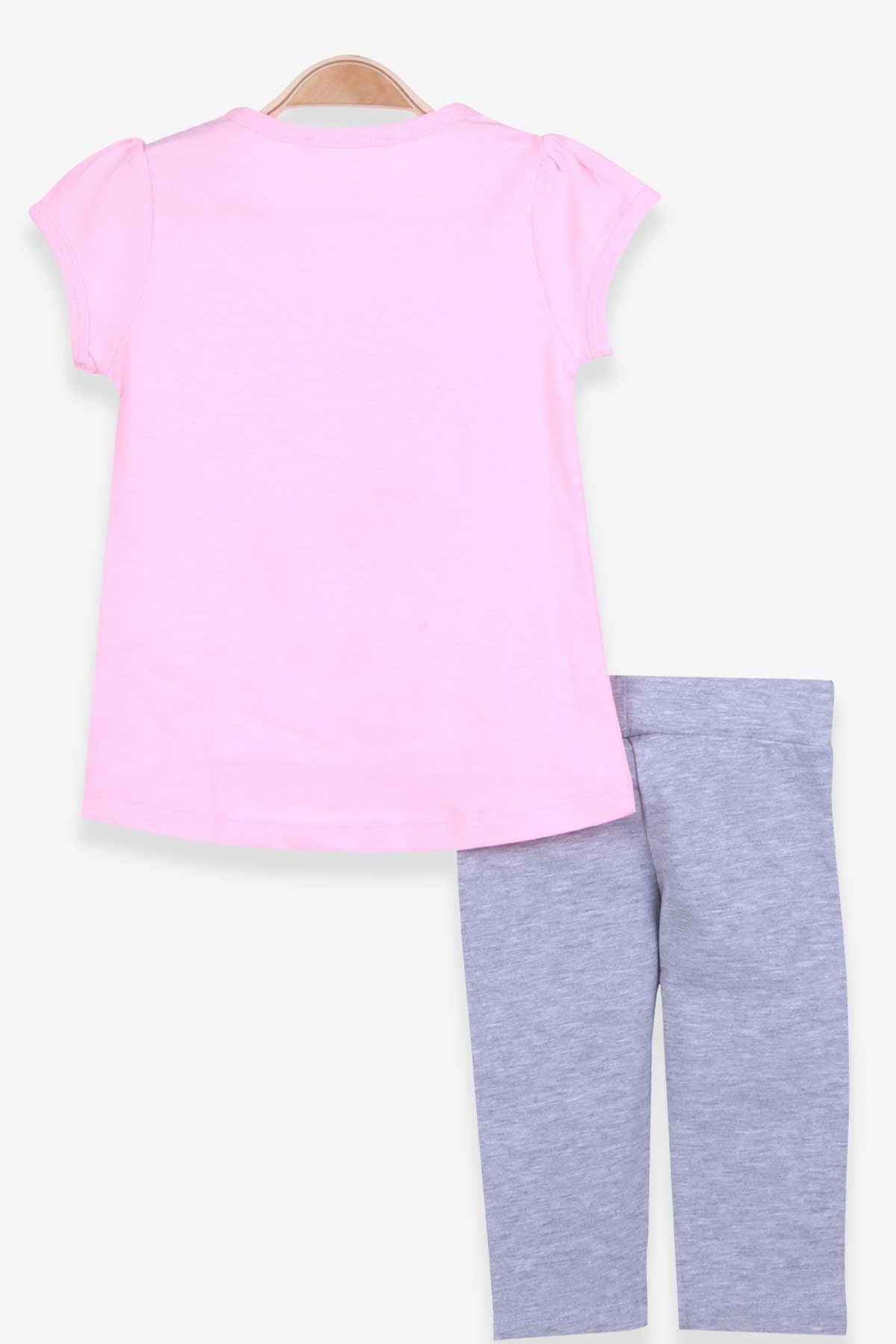 Breeze Kız Çocuk Taytlı Takım Baskılı Neon Pembe (1-4 Yaş)