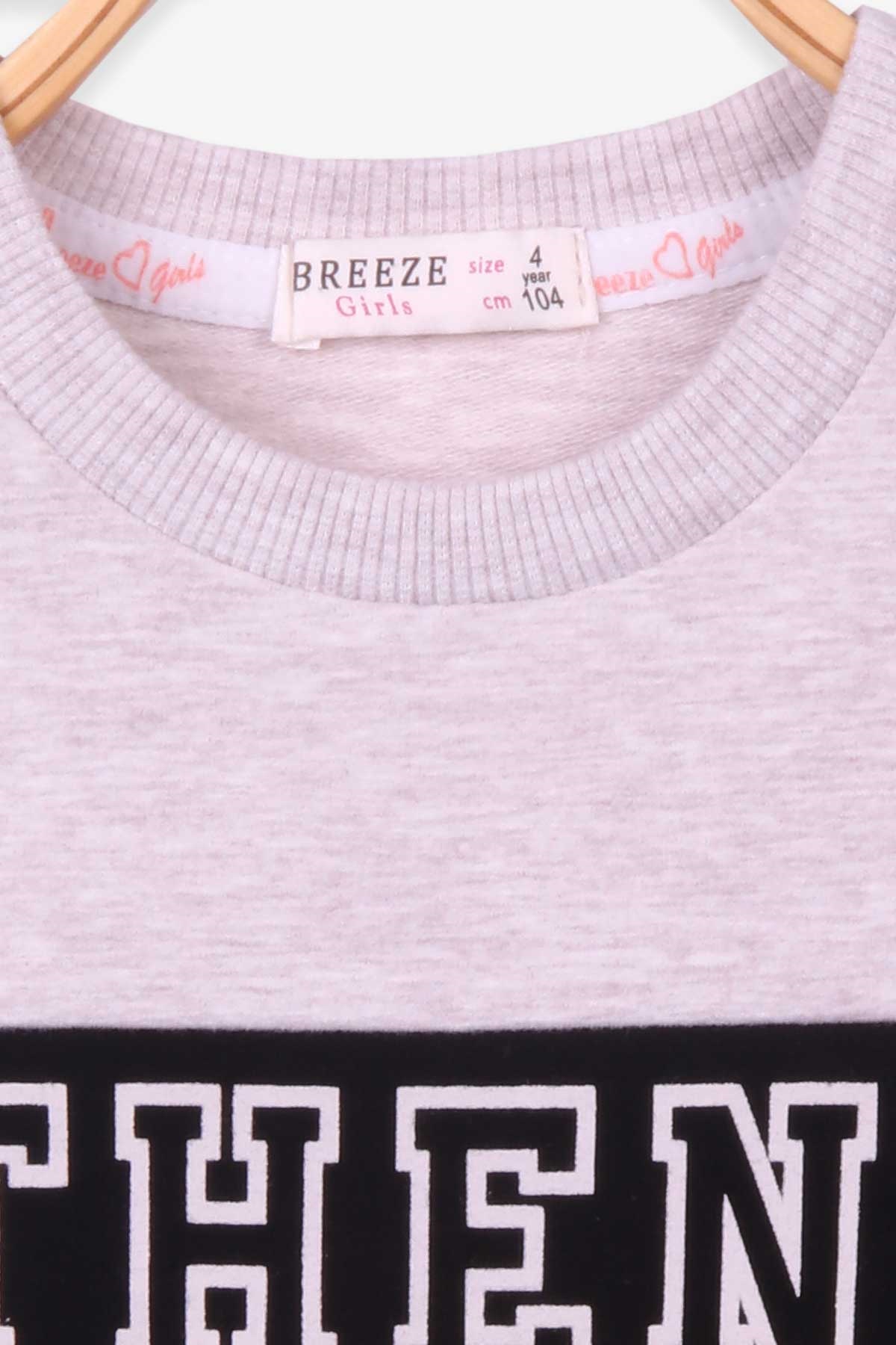 Breeze Kız Çocuk Taytlı Takım Blok Desenli Bağcıklı Somon (4-8 Yaş)