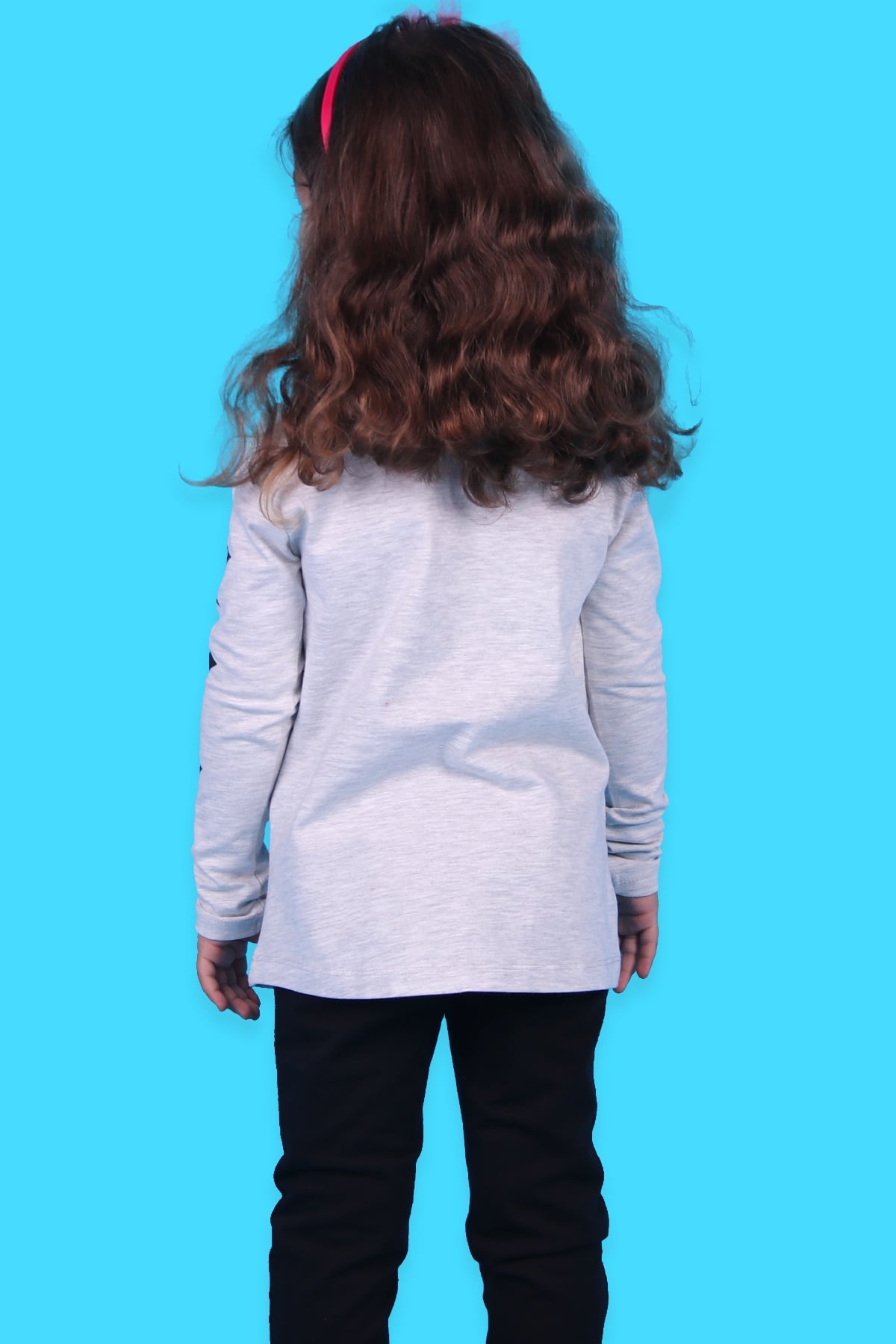 Breeze Kız Çocuk Taytlı Takım Boncuklu Gri-Siyah (4-9 Yaş)