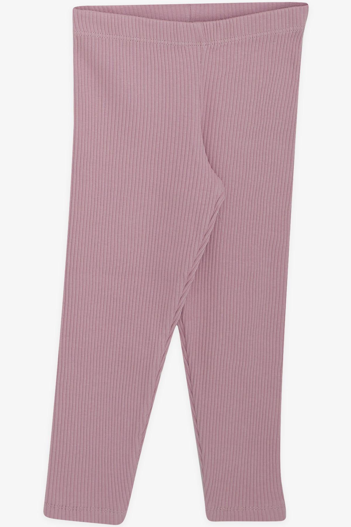 Breeze Kız Çocuk Taytlı Takım Çiçek Baskılı Punch Nakışlı Gri Melanj (1-4 Yaş)