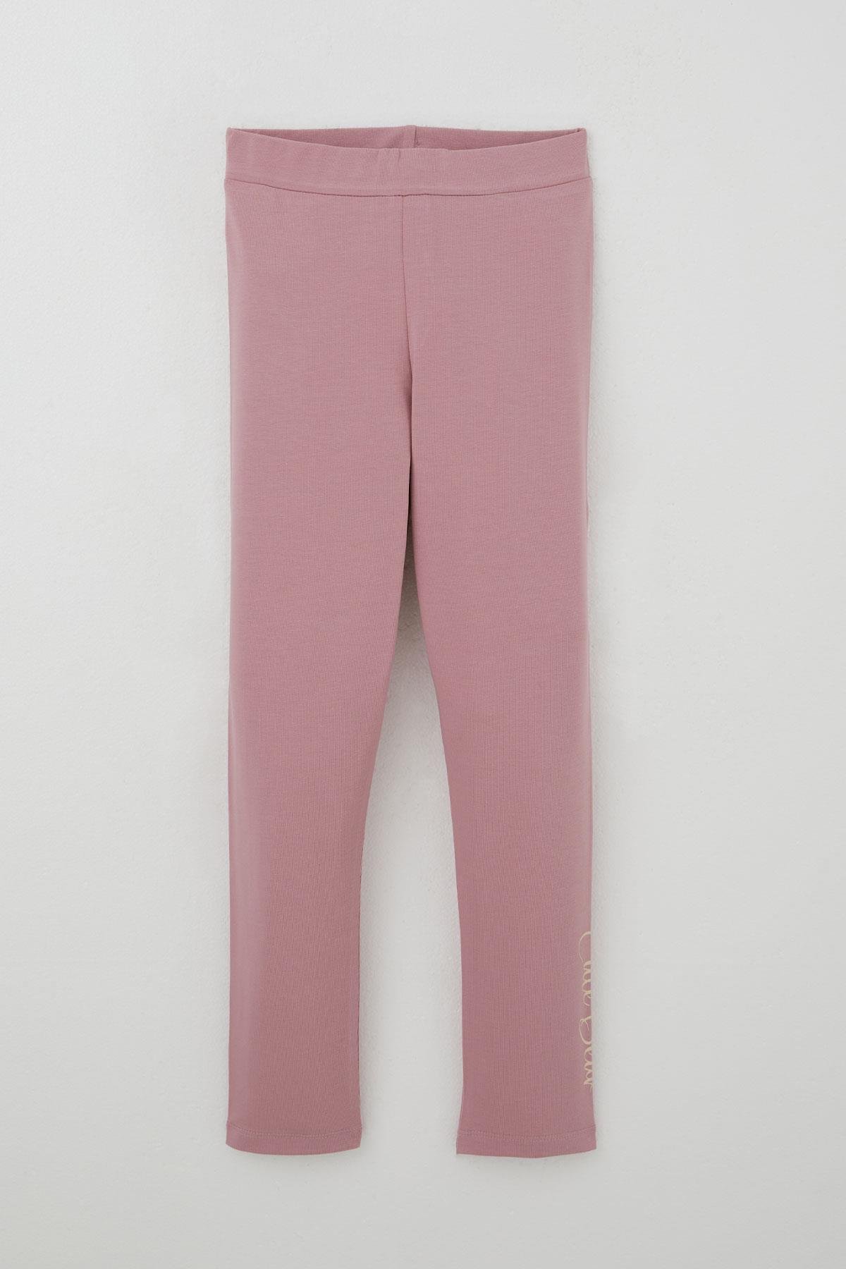 Breeze Kız Çocuk Taytlı Takım Çiçeklerin Kraliçesi Sevimli Ayıcık Baskılı Bej (5-10 Yaş)