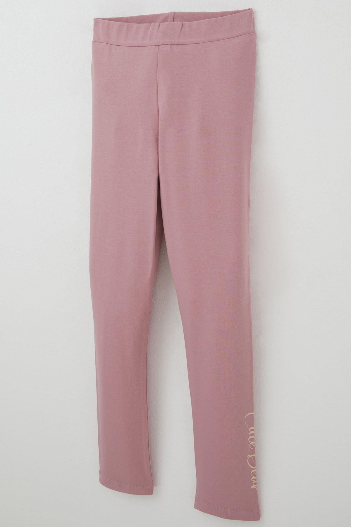 Breeze Kız Çocuk Taytlı Takım Çiçeklerin Kraliçesi Sevimli Ayıcık Baskılı Bej (5-10 Yaş)