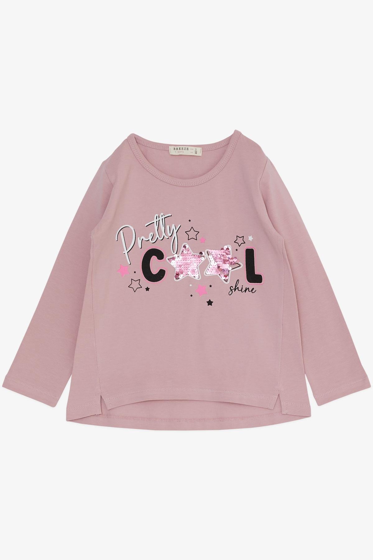 Breeze Kız Çocuk Taytlı Takım Cool Yazı Baskılı Pullu Gülkurusu (3-8 Yaş)