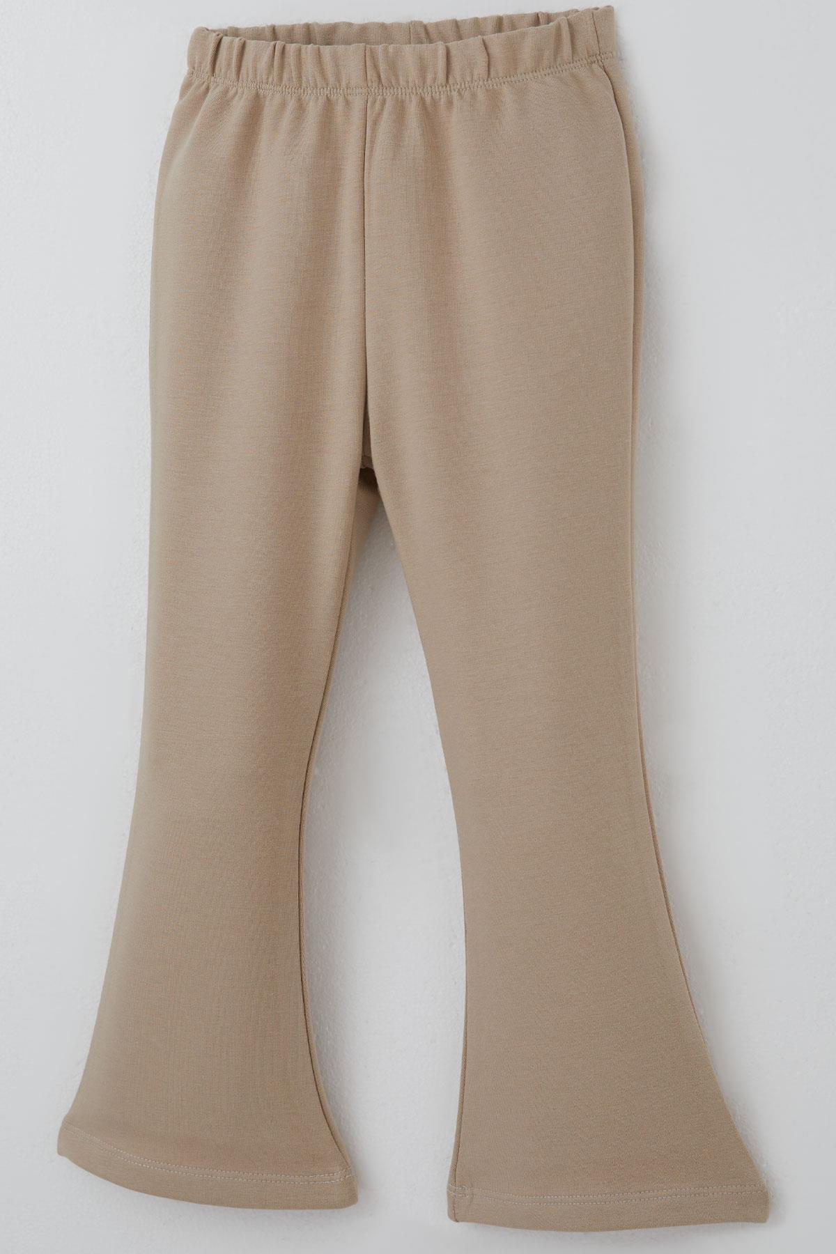 Breeze Kız Çocuk Taytlı Takım Dostluk Papatyası Nakış Baskılı Krem (2-6 Yaş)