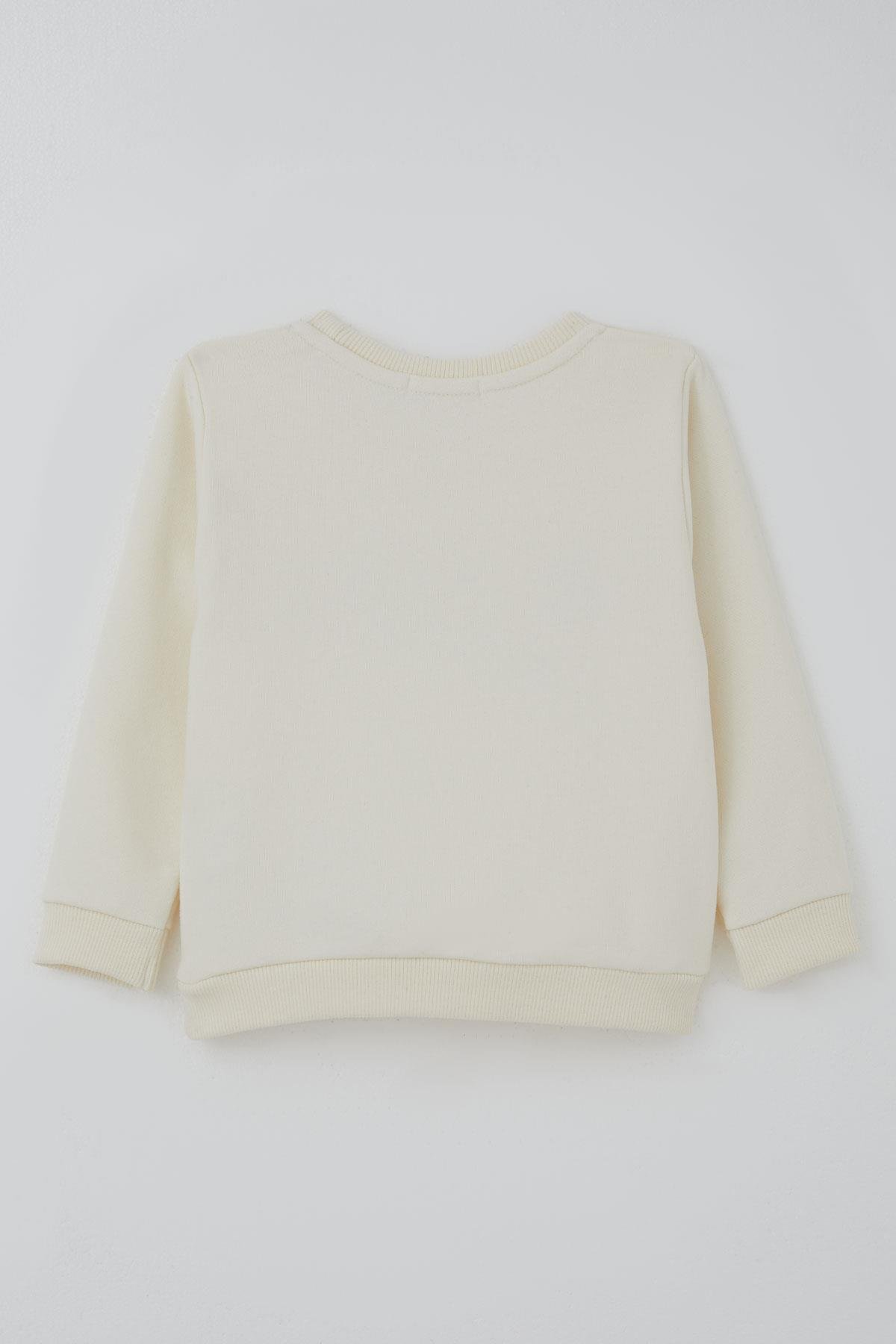 Breeze Kız Çocuk Taytlı Takım Dostluk Papatyası Nakış Baskılı Krem (2-6 Yaş)