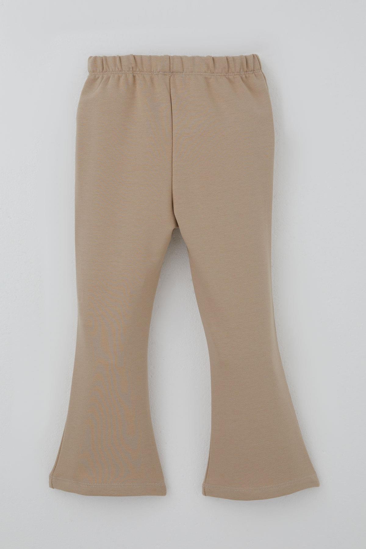 Breeze Kız Çocuk Taytlı Takım Dostluk Papatyası Nakış Baskılı Krem (2-6 Yaş)