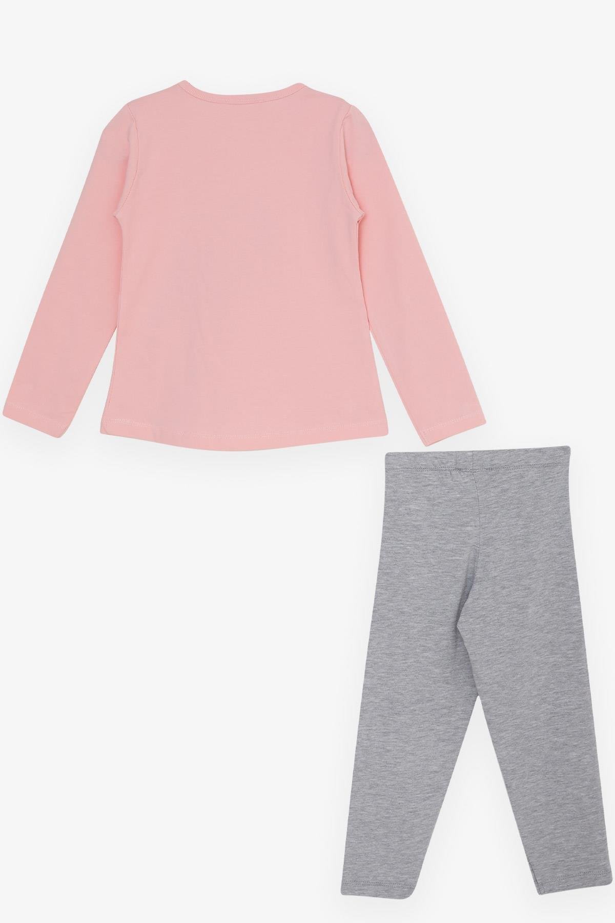 Breeze Kız Çocuk Taytlı Takım Dostluk Temalı Kız Baskılı Pembe (1.5-5 Yaş)