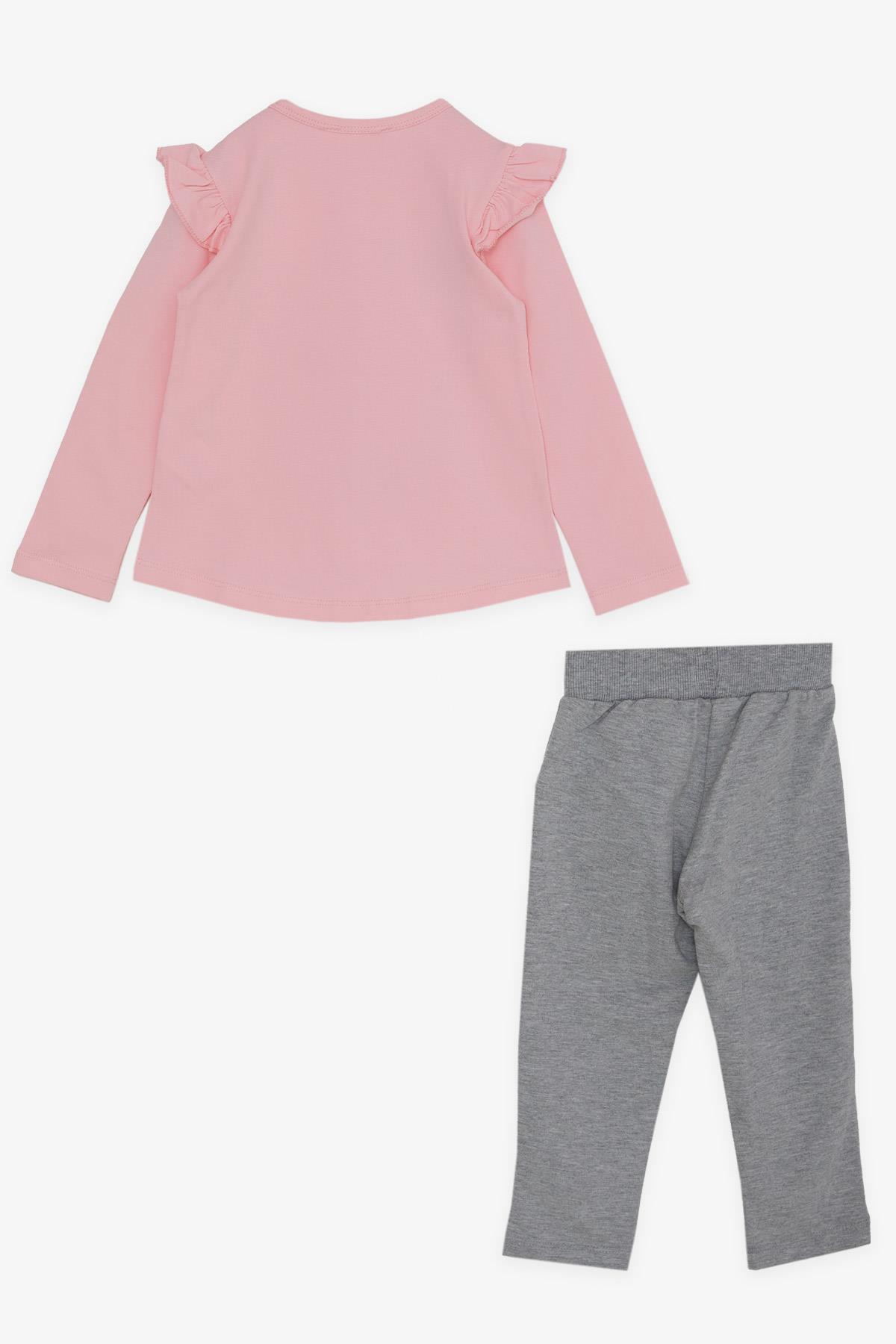 Breeze Kız Çocuk Taytlı Takım Fiyonklu Ayıcık Baskılı Pembe (1.5-5 Yaş)