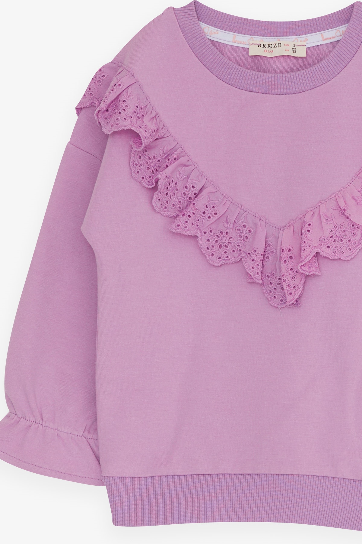 Breeze Kız Çocuk Taytlı Takım Güpürlü Lila (3-8 Yaş)