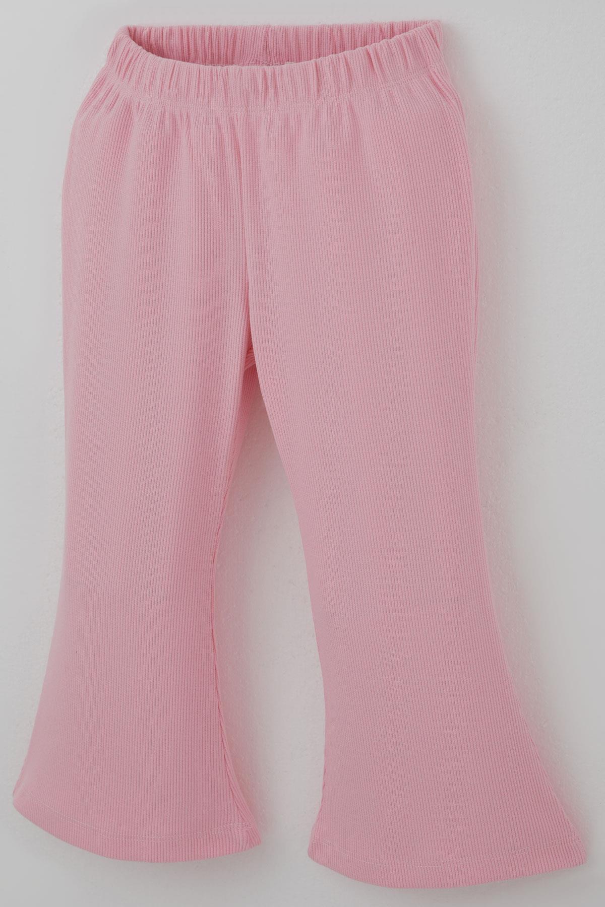 Breeze Kız Çocuk Taytlı Takım İspanyol Paça Çiçek Desenli Fiyonk Detaylı Krem (1.5-5 Yaş)