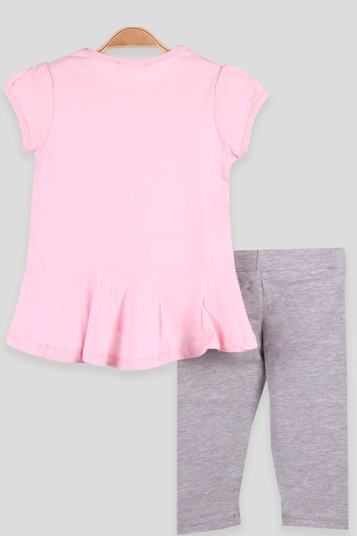 Breeze Kız Çocuk Taytlı Takım Kedisi Simli Pullu Pembe (2-6 Yaş)
