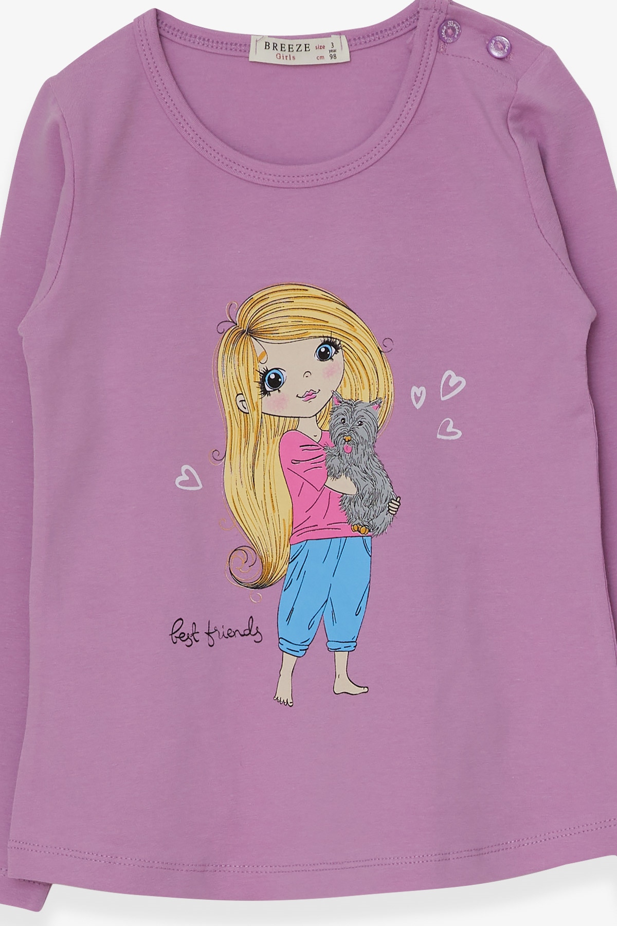 Breeze Kız Çocuk Taytlı Takım Kız Baskılı Eflatun (1.5-5 Yaş)