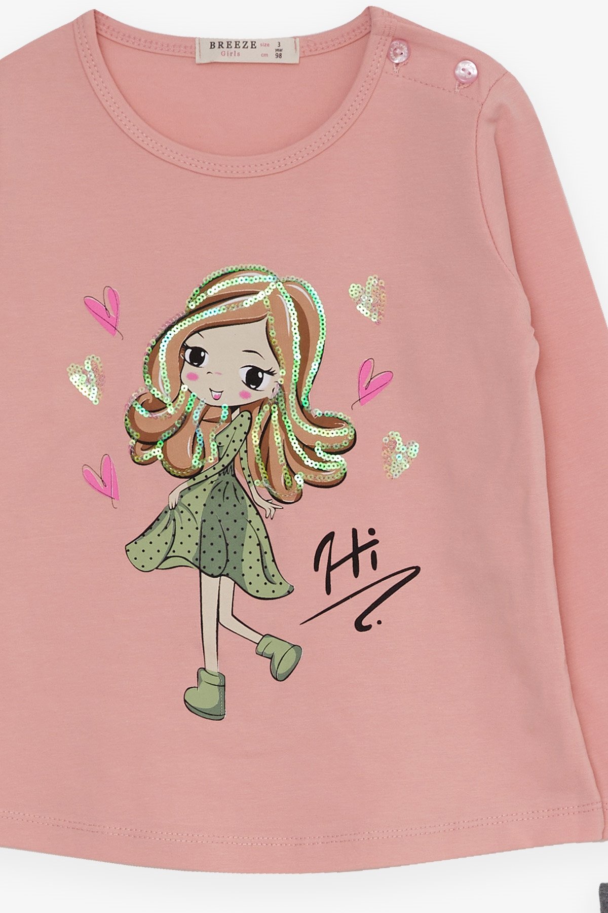 Breeze Kız Çocuk Taytlı Takım Kız Baskılı Somon (1.5-5 Yaş)