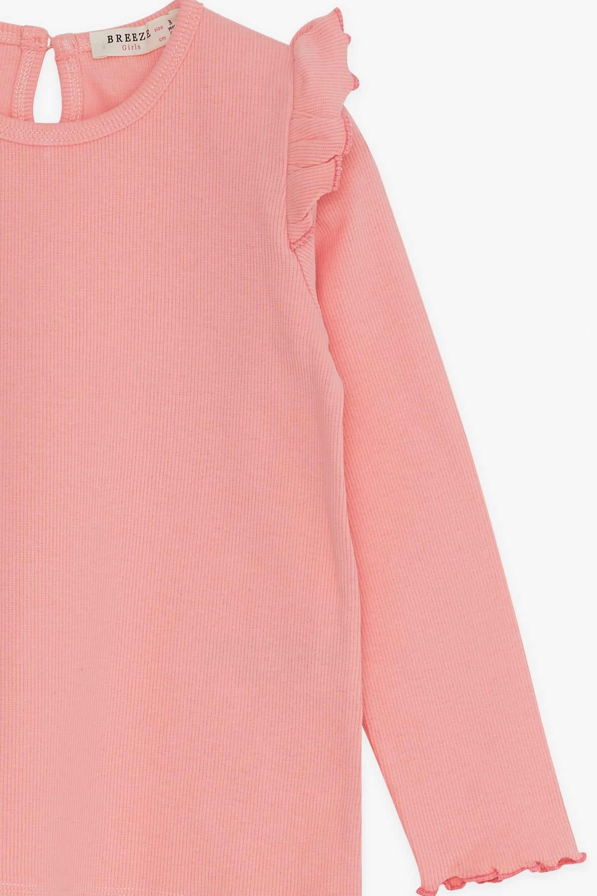Breeze Kız Çocuk Taytlı Takım Omuzu Fırfırlı Pembe (2-6 Yaş)