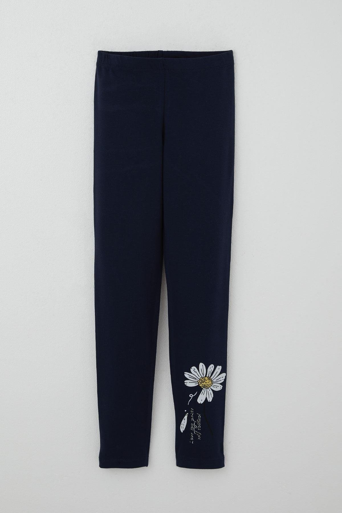 Breeze Kız Çocuk Taytlı Takım Papatya Baskılı Su Yeşili (4-9 Yaş)