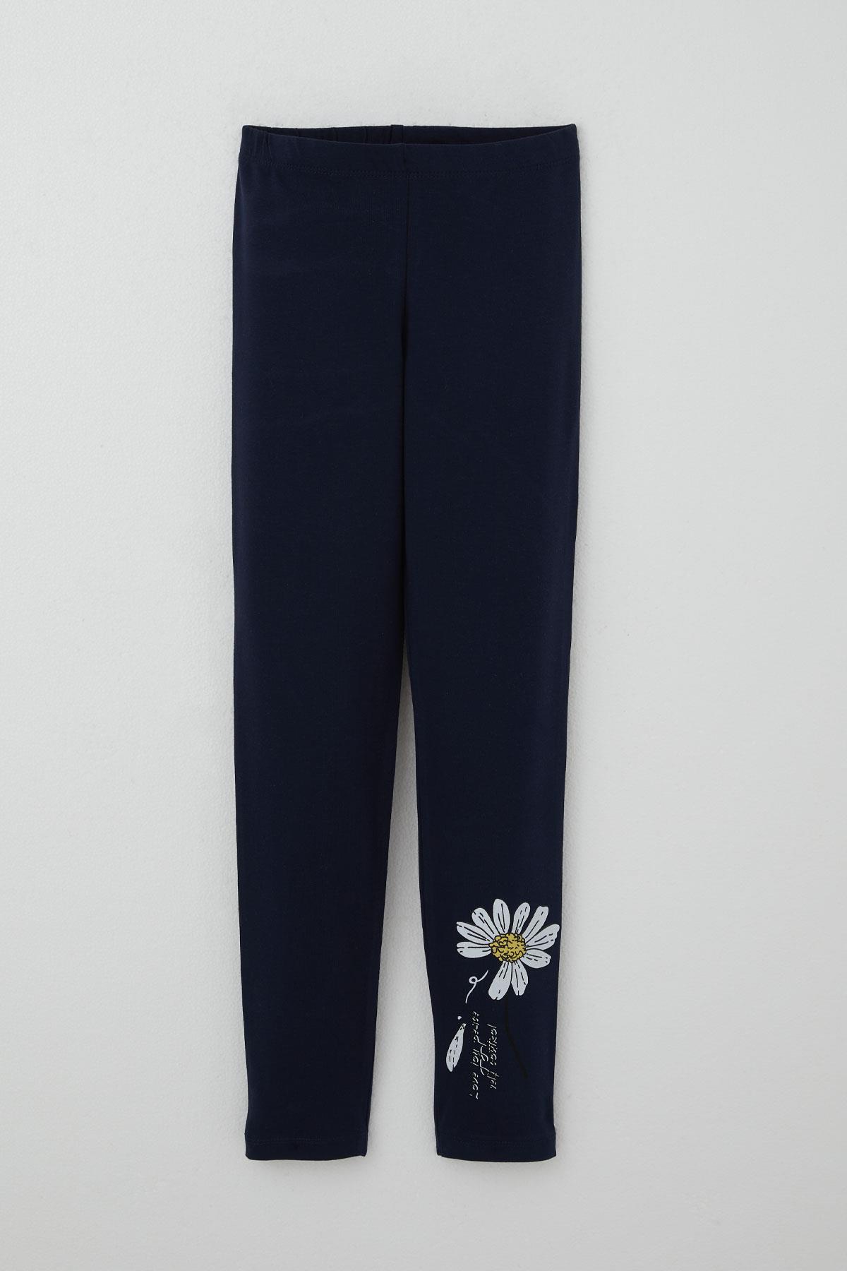 Breeze Kız Çocuk Taytlı Takım Papatya Baskılı Somon (4-9 Yaş)