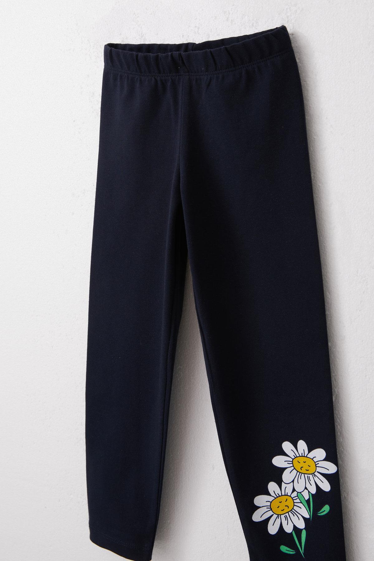 Breeze Kız Çocuk Taytlı Takım Papatya Baskılı Bej (1.5-5 Yaş)