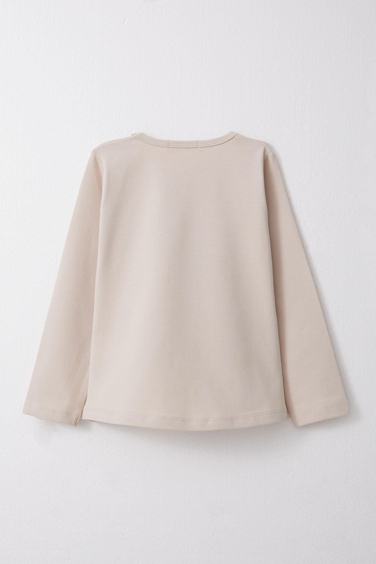 Breeze Kız Çocuk Taytlı Takım Papatya Baskılı Bej (1.5-5 Yaş)