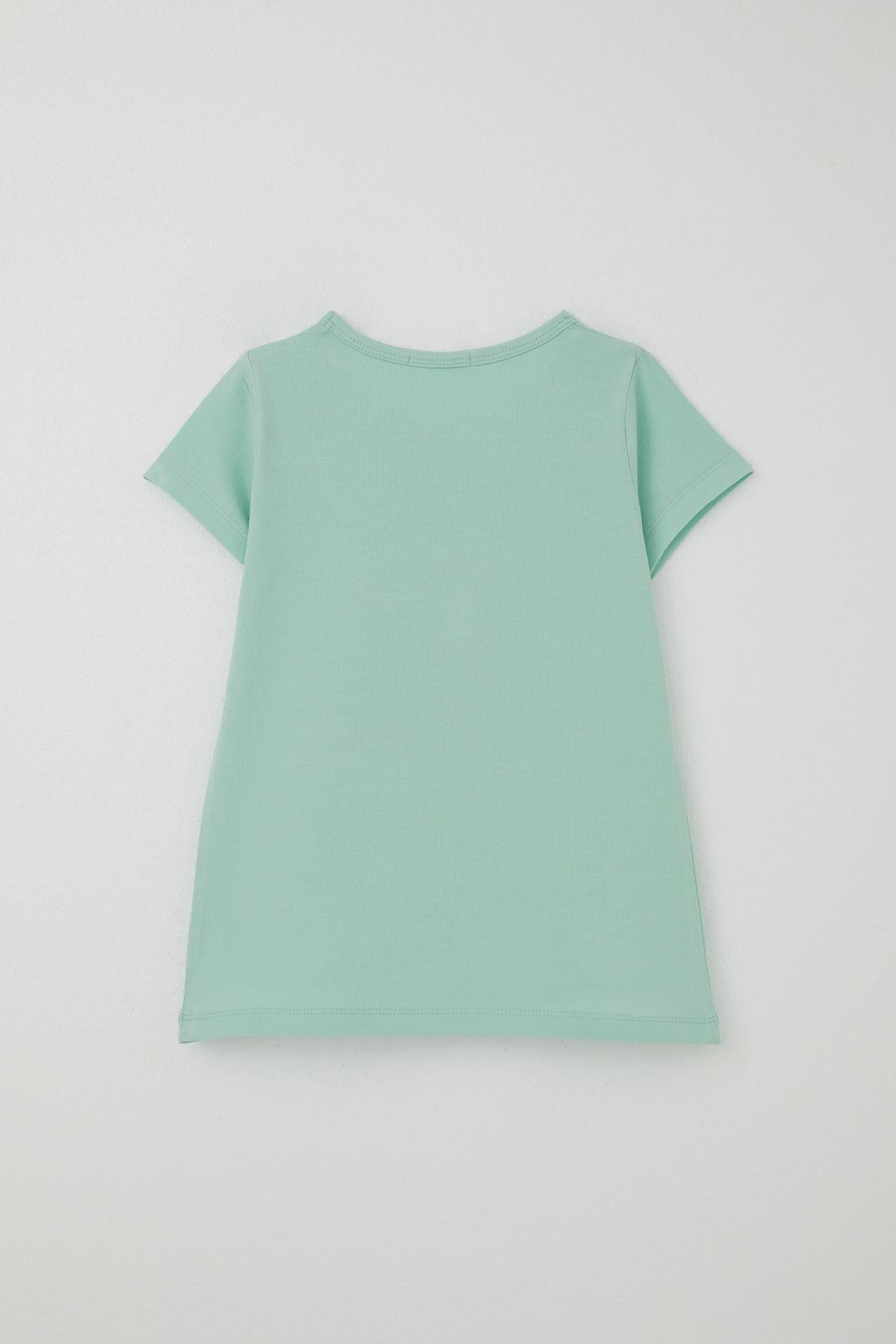 Breeze Kız Çocuk Taytlı Takım Papatya Baskılı Su Yeşili (4-9 Yaş)