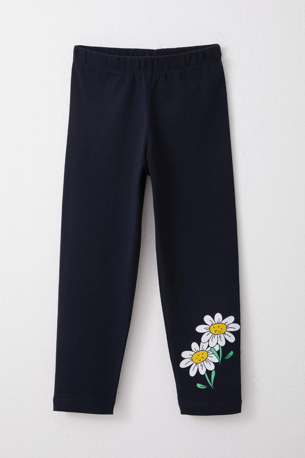 Breeze Kız Çocuk Taytlı Takım Papatya Baskılı Bej (1.5-5 Yaş)