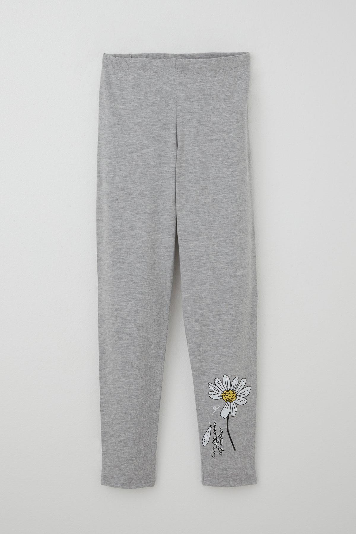 Breeze Kız Çocuk Taytlı Takım Papatya Baskılı Ekru (4-9 Yaş)