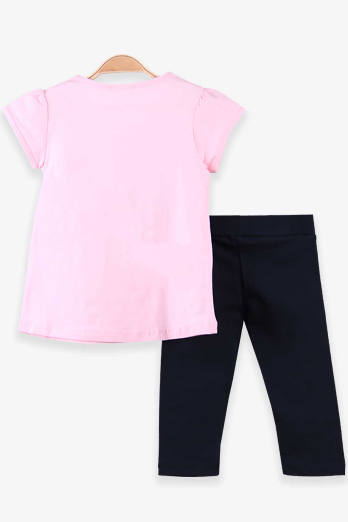 Breeze Kız Çocuk Taytlı Takım Pullu Ceylan Baskılı Pembe (2-3 Yaş)